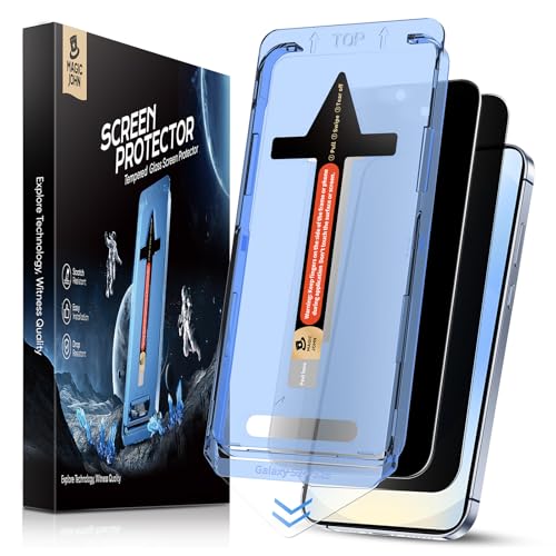 MAGIC JOHN 2 Pack for Samsung Galaxy S25 6.2 inchNOT for Ultra Privacy Tempered Glass Screen Protector 28Anti-Spy Bubble Free Auto Dust-Elimination Easy Installation