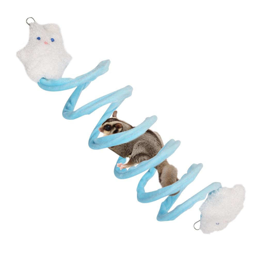 Elastic Sugar Glider Climbing Ropes,Hanging Spring Toy With Metal Hooks for Rats Birds,honey Bags, Sugar Gliders, Ferrets