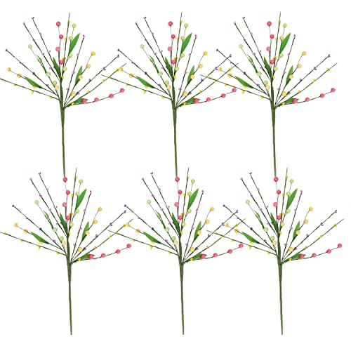 Spwolfrt Spring Berry Stems, 6 Pack Artificial Pastel Pip Berry Picks Easter Stems For Home Centerpiece Vase Windowsill Decoration And Easter Celebration (Multicolor A, 6) #TOP7