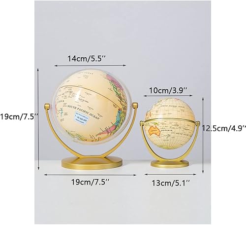 Miniatura 2 de Globo Terraqueo - Mini globo antiguo de 3.9 in5.5 in, globo educativo geográfico del mundo de 3.9 pulgadas5.5 pulgadas, decorativo, retro, globo de