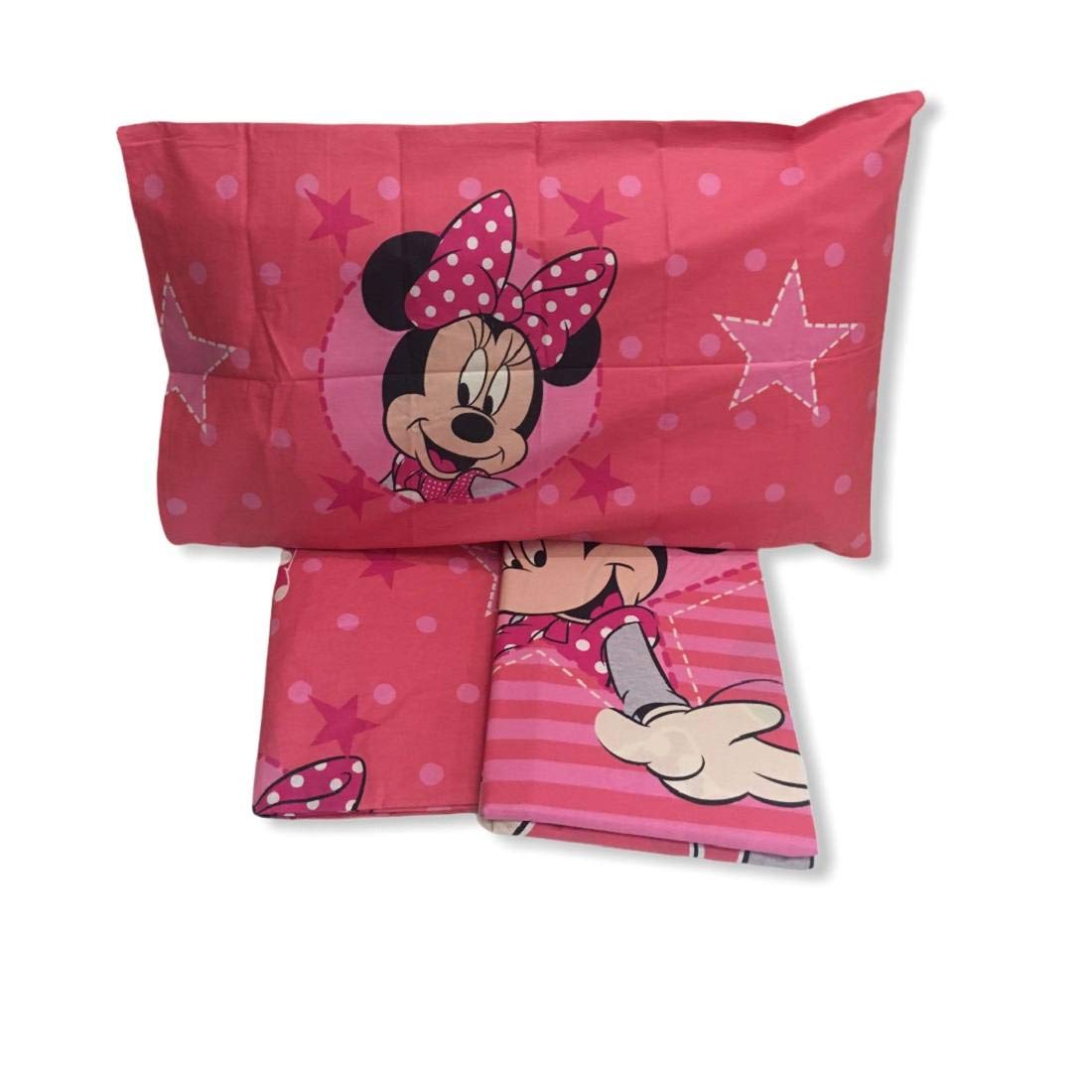 Disney Juego de sábanas Minnie 1 Plaza, algodón, Rosa