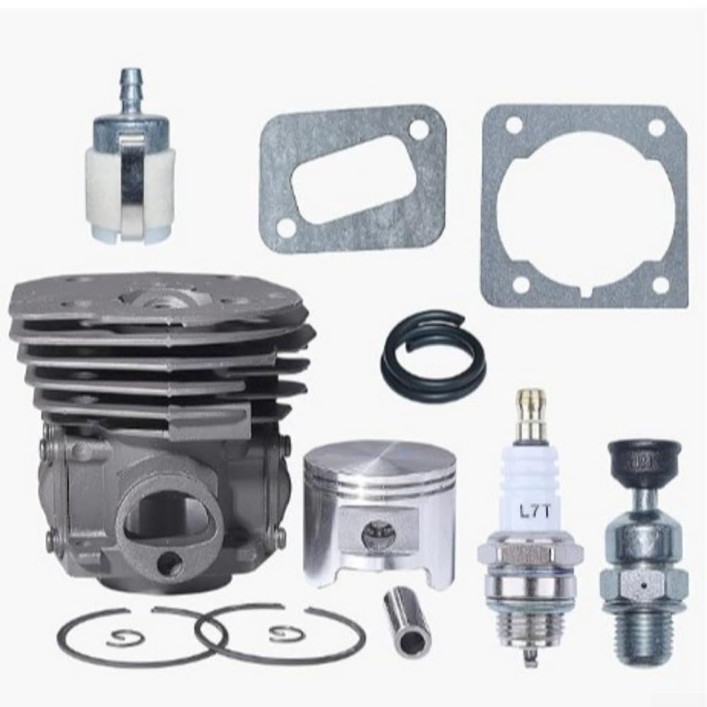 Kit de cilindro de 45 mm para pistón Fit 353 351 350 346XP Motosierra Big Bore Piezas de repuesto Juego de reparación de motor de aleación con válvula de descompresión
