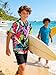 uideazone Boys Hawaiian Shirts Size 5 Size 6 Retro 80's 90's Aloha Button Down Shirts Novelty Short Sleeve 3D Graphic Tops for Beach Party 5-6 Years