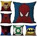 JWEK Housse de Coussin 6 pièces Ensemble canapé étui taie d'oreiller Super héros Spiderman Housse de siège Lin Coton Oreiller Voiture Housse de Coussin décoratif taie d'oreiller Ornement 45X45Cm