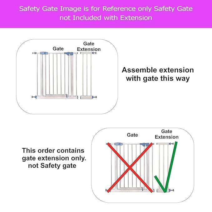 Image of Safe-O-Kid Baby Safety Gate Extension 45cm, Pressure Fit Gate Expander for Kids & Pets, Easy Tool-Free Installation for Doors, Staircases & Hallways - White