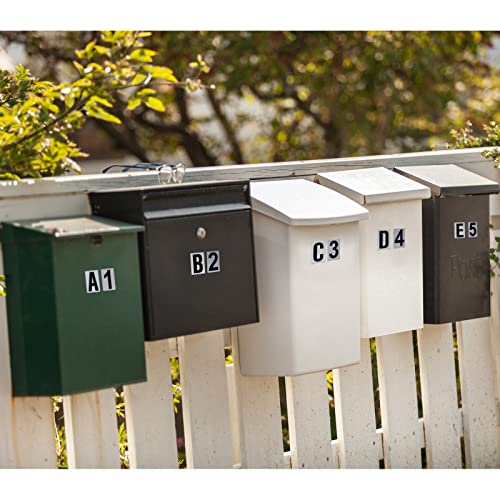 Image of Zonon 8 Sheets Mailbox Numbers Letters Stickers,1 Inch,Black in Silver