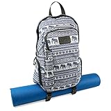 Yoga Mat Backpack Two Straps Patterned Canvas
