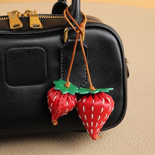Image of Leather Keychain,Purse Charms,Bag Charms for Handbags,Interesting Stylish Simulated Food Leather Bag Charm