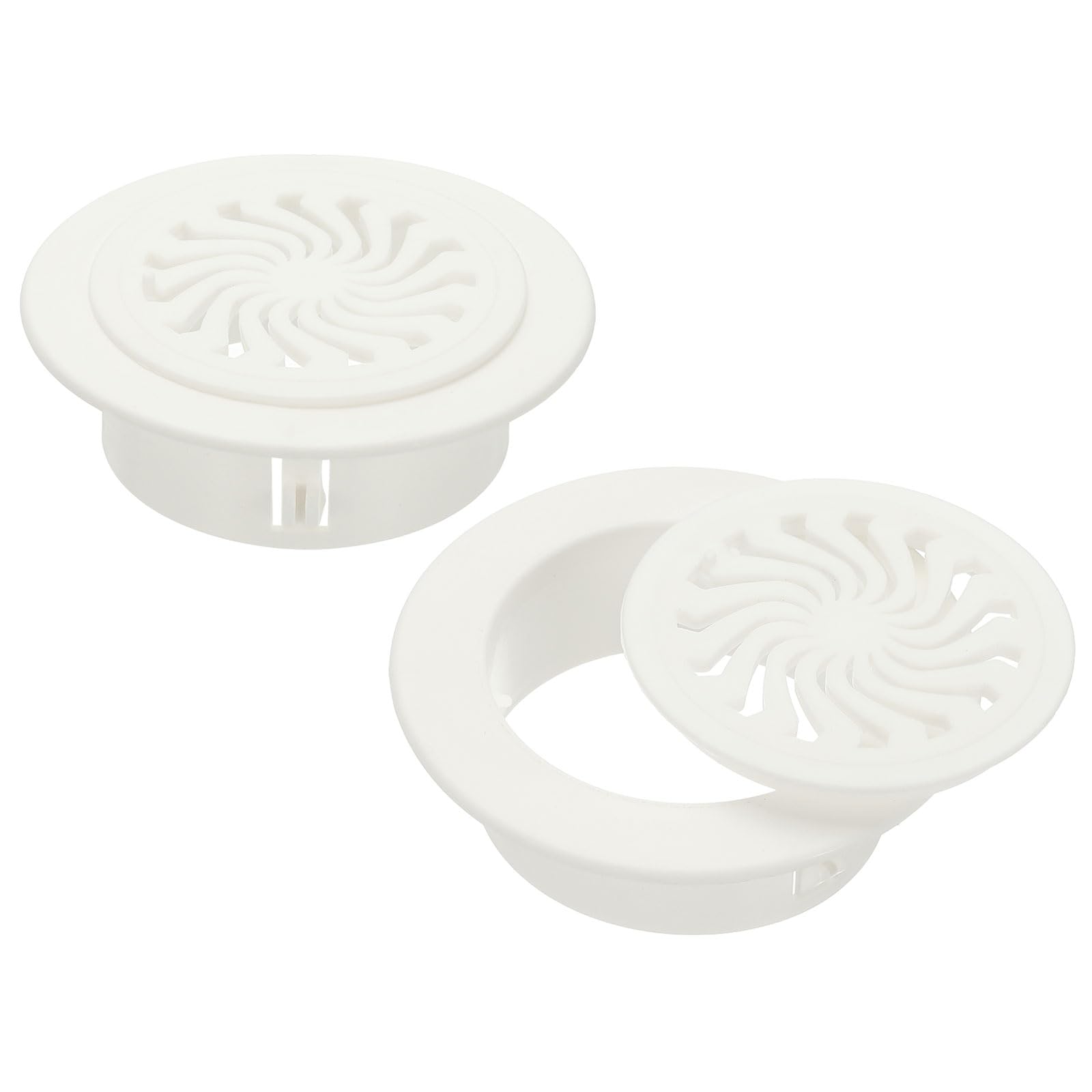 PATIKIL Round Air Vent 3.1" (79mm), 2 Pcs Adjustable ABS Vent Cover Louver Grille Vent with Screen Fit for 3.15"