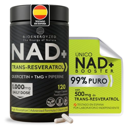 NAD+ Trans-Resveratrol Puro 99% Liposomal, 1000mg +Quercetina+ TMG+Piperina