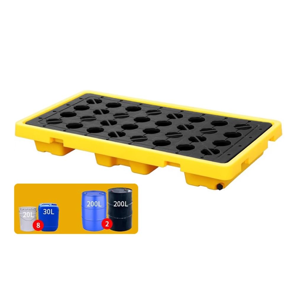 JKJZSALJ Spill Containment Pallet,Modular Spill Containment, Spill Containment Pallet, Oil Drum Spill Prevention Platform, Anti-Leakage, 17 Sizes,Yellow,127 * 67 * 17cm