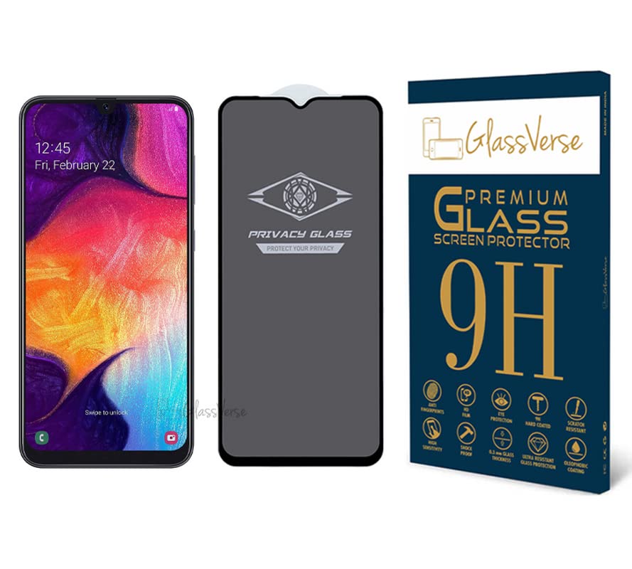 GlassVerse Ultra Privacy Tempered Glass For Samsung Galaxy A50(Pack Of 1)With Free Installation Kit.(In-Screen Fingerprint Lock Will Not Work With The Privacy Guard Because Of It's Spy Coating)-6.4In