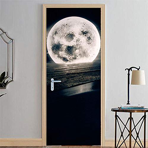 YQLKD Stickers Porte Lune Autocollant De Porte Auto-Adhésif Décor À La Maison 3D