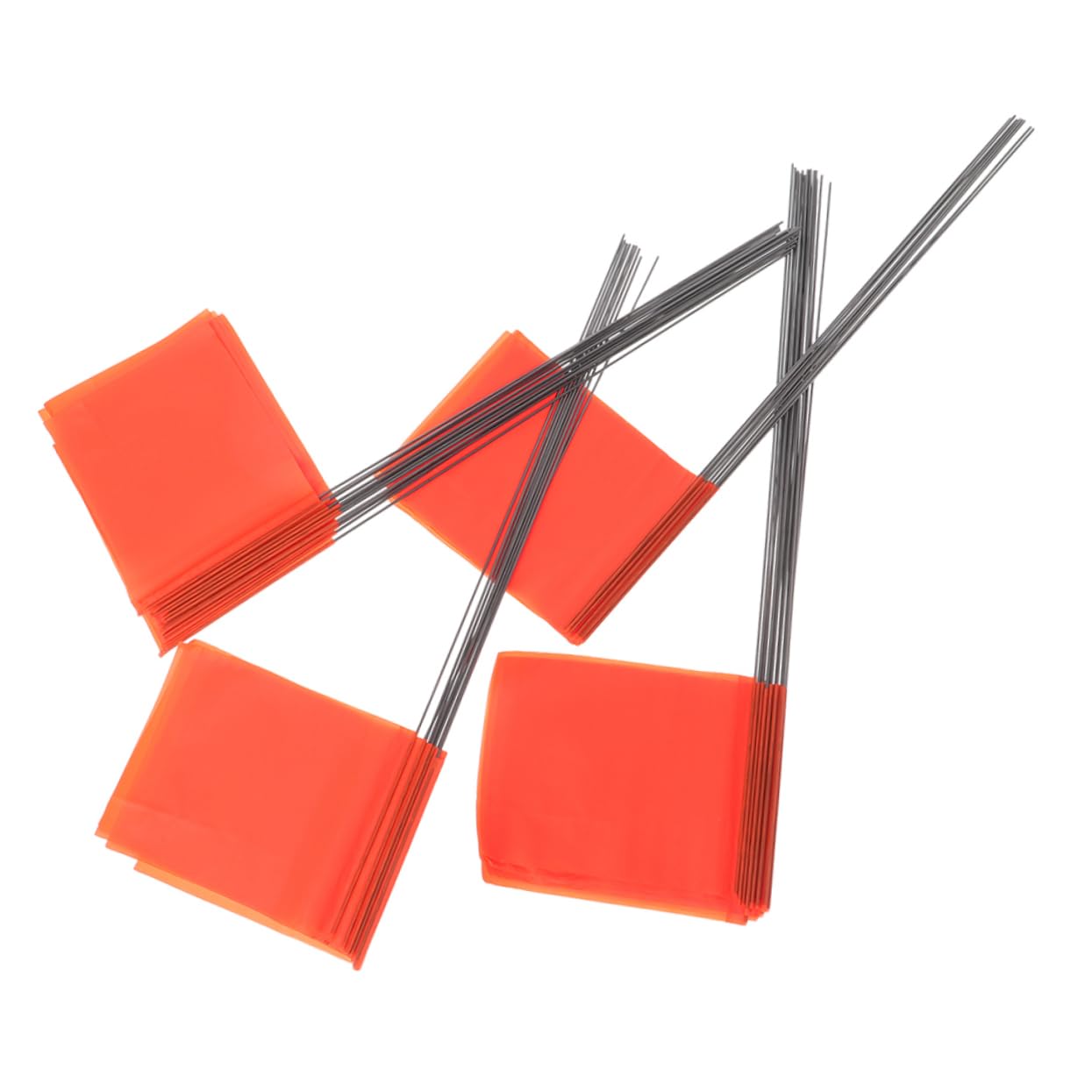 Banderas de Marcado para Césped 100 Unidades Naranja | Alambre de Acero y Pvc, Color Visible, Uso Versátil en Patio y Jardín, Pack de 100 Piezas