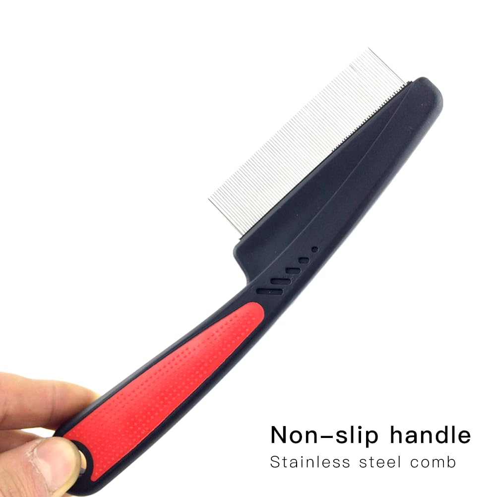 2pcs Peigne antipuces pour éliminer Les puces, Les tics, Les Insectes et la saleté sur Vos Animaux de Compagnie, Anti-Insectes Chats et Chiens