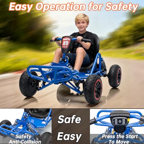 Image of POSTACK 24V Kids Go Kart, 24V Ride on Toy for Big Kids