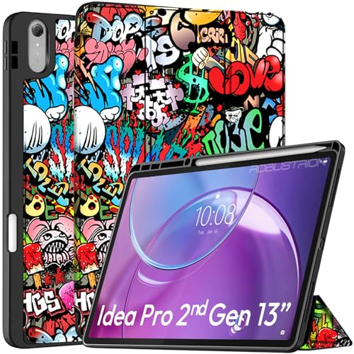 Image of Robustrion Case for Lenovo Idea Tab Pro 2nd Gen 13 inch Cover Case with [Pencil Holder] [Soft Flexible Case] for Lenovo Idea Tab Pro Gen 2 Cover Case 13 inch [Auto Sleep Wake Support] - Hippy