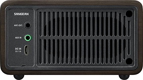 Image of Sangean WR-7DK Wood Cabinet Mini Bluetooth Speaker with FM Radio Tuner and Aux-in Dark Cherry