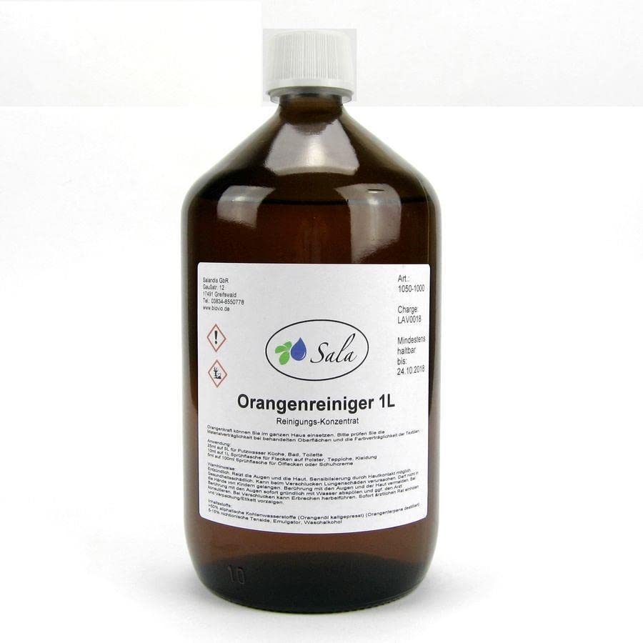 Sala Orangenreiniger Orangenkraft Reinigungskonzentrat 1000 ml (1 L Glasflasche)