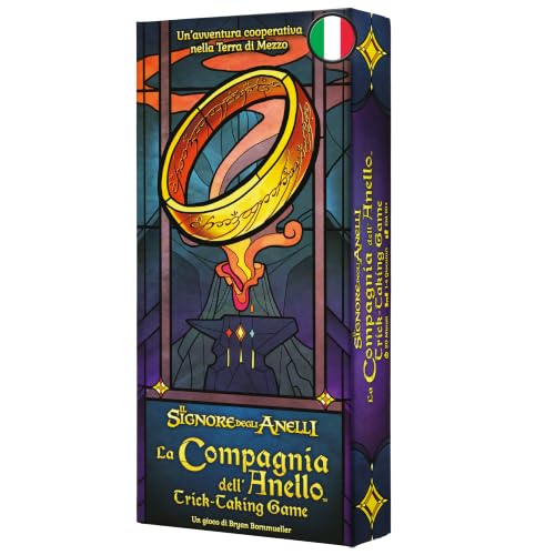 Asmodee – LA COMPAGNIA DELL'ANELLO – Trick-Taking Game Collaborativo | Carte da Gioco di Prese Narrativo a Tema Il Signore degli Anelli – 1-4 Giocatori – 10+ Anni – 20 Minuti – Edizione Italiana