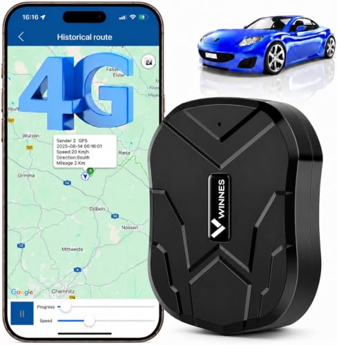 4G Traceur GPS Voiture Winnes Traqueur étanche 90 Jours de Veille Localisation Suivi en Temps réel GPS Tracker Localisateur Antivol de Voiture Moto avec App...