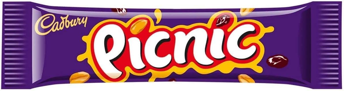 Cadburys Picnic Bar | Total 24 bars of British Chocolate Candy - Cadbury Picnic Bars 48.g each