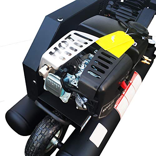 HPDAVV Gas Driven Piston Air Compressor 6.5HP - One Stage - 9.5Gal 2 Tank - 11.6cfm @ Max 125psi - fit for KOHLER Engine Handle & Wheel Protable Heavy duty Compressor