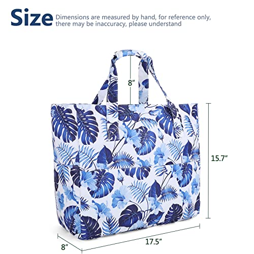 Ledaou Large Beach Tote Bag Women Waterproof Sandproof Zipper For Pool Gym Grocery Travel With Wet Pocket (Flowers) #TOP6