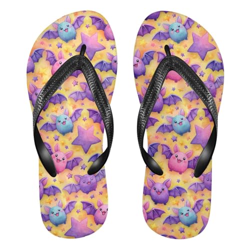 Flip Flop Sandals Cute Bat Print for Women Men Beach Outdoor XS