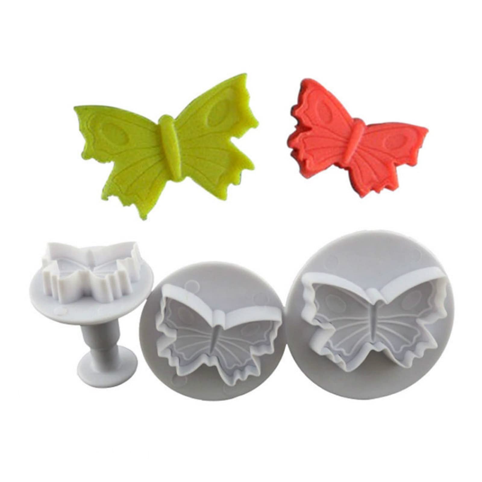 33 pièces polymère Argile Fondant gâteau Cookie Plongeur Cutter Feuille Papillon Coeur Fleur Forme décoration gaufrage Moule Outils de Bricolage (Color : Butterfly 3pcs Set)