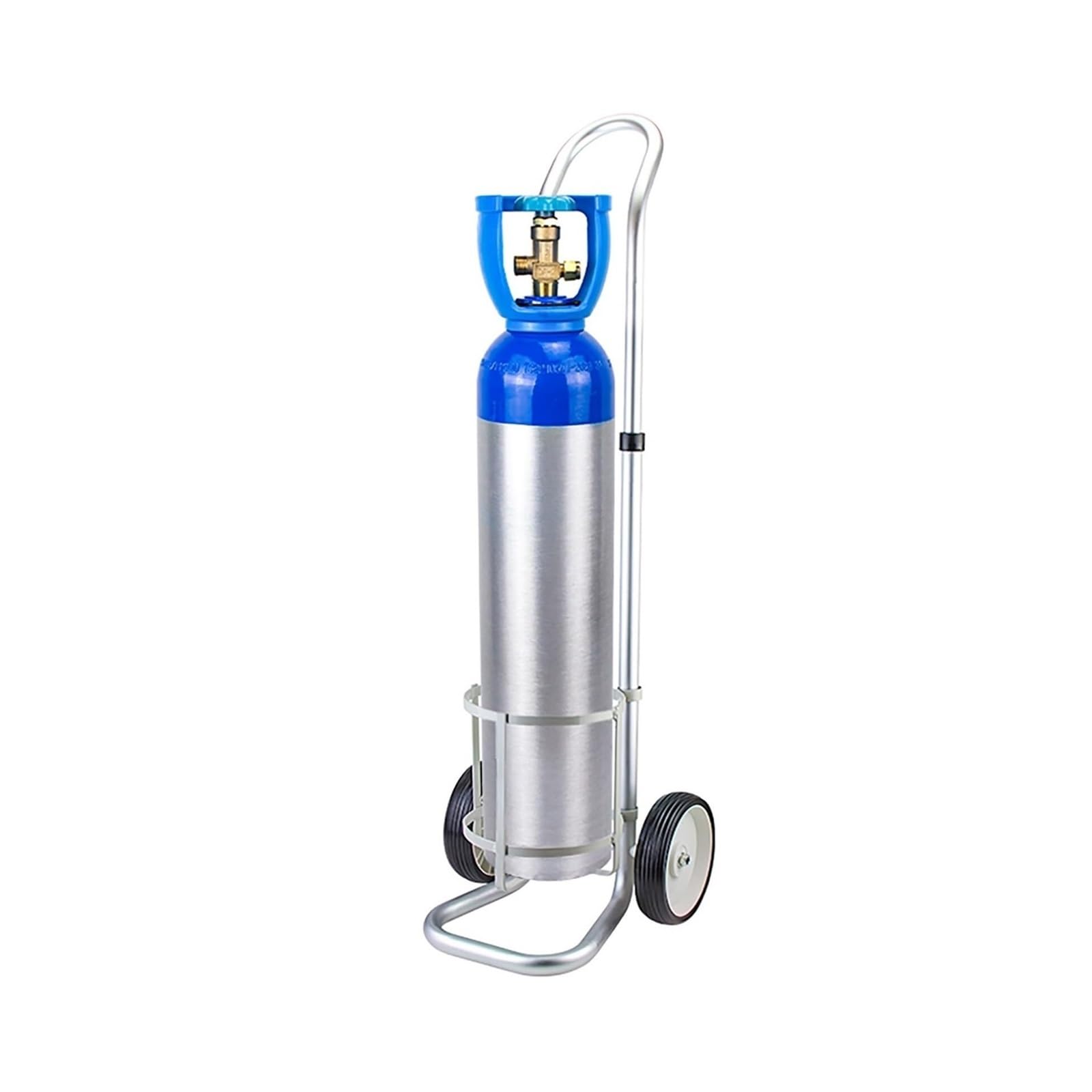 Carro de tanque de oxígeno resistente con ruedas – Soporte de cilindro rodante ajustable para botellas de O2, nitrógeno, acetileno, transportador portátil de cilindro de gas
