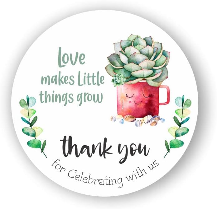 Love Makes Little Things Grow Party Favors Stickers  Etiquetas suculentas para baby shower  Etiquetas de recuerdo de boda  Calcomanías de conducción