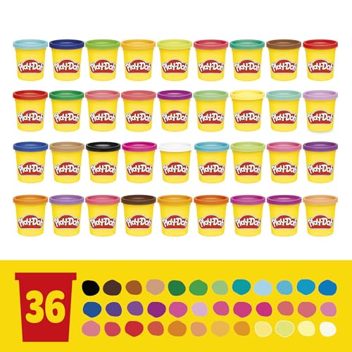Image of Play-Doh Modeling Compound 36-Pack Case of Colors, Non-Toxic, 3 Oz Cans of Assort. Colors, Back to School Classroom Supplies, Preschool Toys, Ages 2+ (Amazon Exclusive)