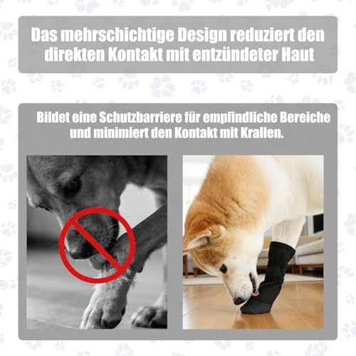 Dog Paws Recovery Shoe,Hundeschuhe Pfotenschutz Outdoor, Hundesocken Anti Rutsch und Leckschutz, Dogs Recovery Boots für Stop Licking, Große Hunde Innen und Draußen für Pet Verletzung (M)