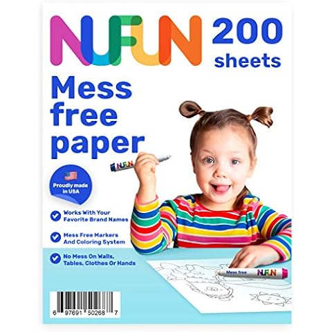 NuFun Activities Mess Free Paper - Kids Create No Mess Wonders with Special Coloring Paper, Gift for Toddlers and Kids, 200 Blank Pages Cover