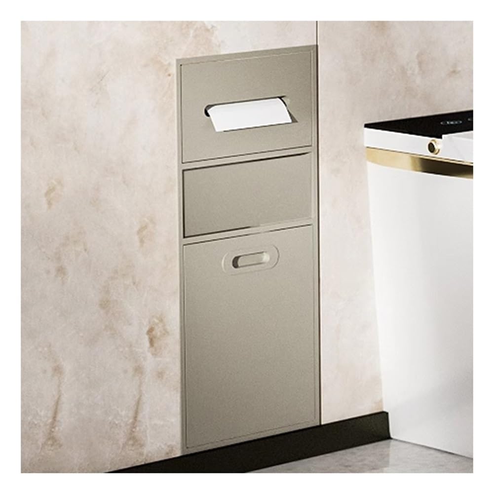 GFAZXDS Shower Niche Brushed Stainless Steel Recessed Shower Caddy Bathroom Shelf Insert Stainless Steel Shelf with Trash Can