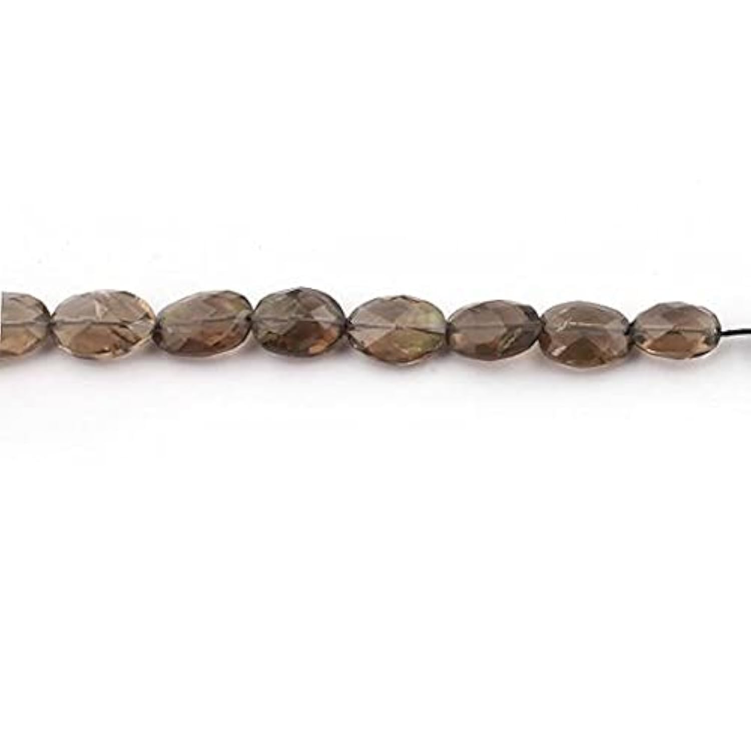 Quartz fumé facetté ovale briolette, perles de lithothérapie et création de colliers SB4421