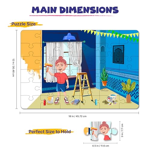 Image of Set of 2 Hobby Theme Jigsaw Puzzles for Kids Age 4+ Years | Home Repairs & Volunteering | 36 Pcs Each | Includes Activity Sheets | Educational, Fun and Challenging Game | Unique Gift