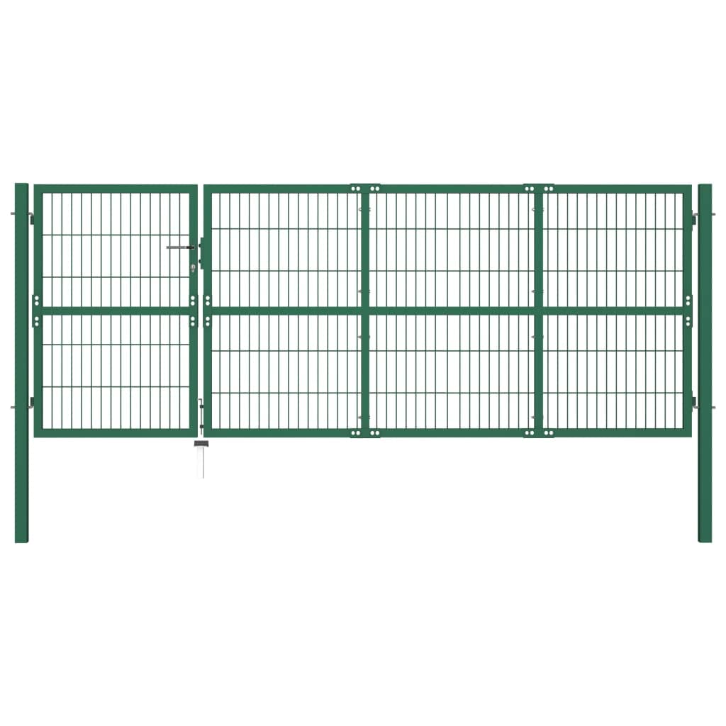 Gartentor Stabmattenzaun Gartentür Doppelflügeltor Doppeltor Hoftor Flügeltor Einfahrtstor Gartentpforte mit Pfosten und Befestigungsmaterial, 350x120 cm
