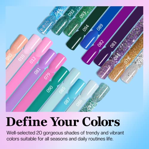 Modelones 20 Colors Dip Powder Nail Kit Starter-Ocean Nude Style Nail Dip Kit Color For Diy Manicure, Acrylic Dipping Powder Kit System With Essential Liquid Base&Top Coat Activator Brush Saver For Gift #TOP1