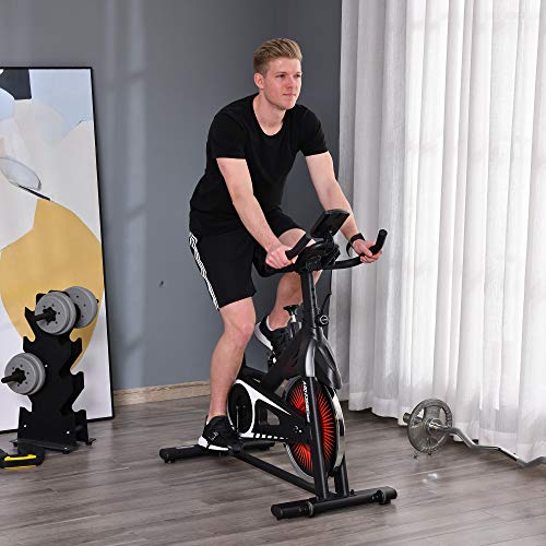 HOMCOM Fahrradtrainer Indoor Heimtrainer mit 13KG Schwungrad Home Gym Cycling Bike Trainer Fitnessfahrrad Stufenlos… – Bild 3