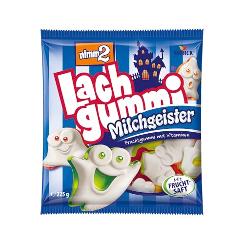 nimm2 Lachgummi Milchgeister – 1 x 225 g – Fruchtgummis mit Fruchtsaft, Vitaminen und Milch – Süßigkeit in sechs Geschmacksrichtungen