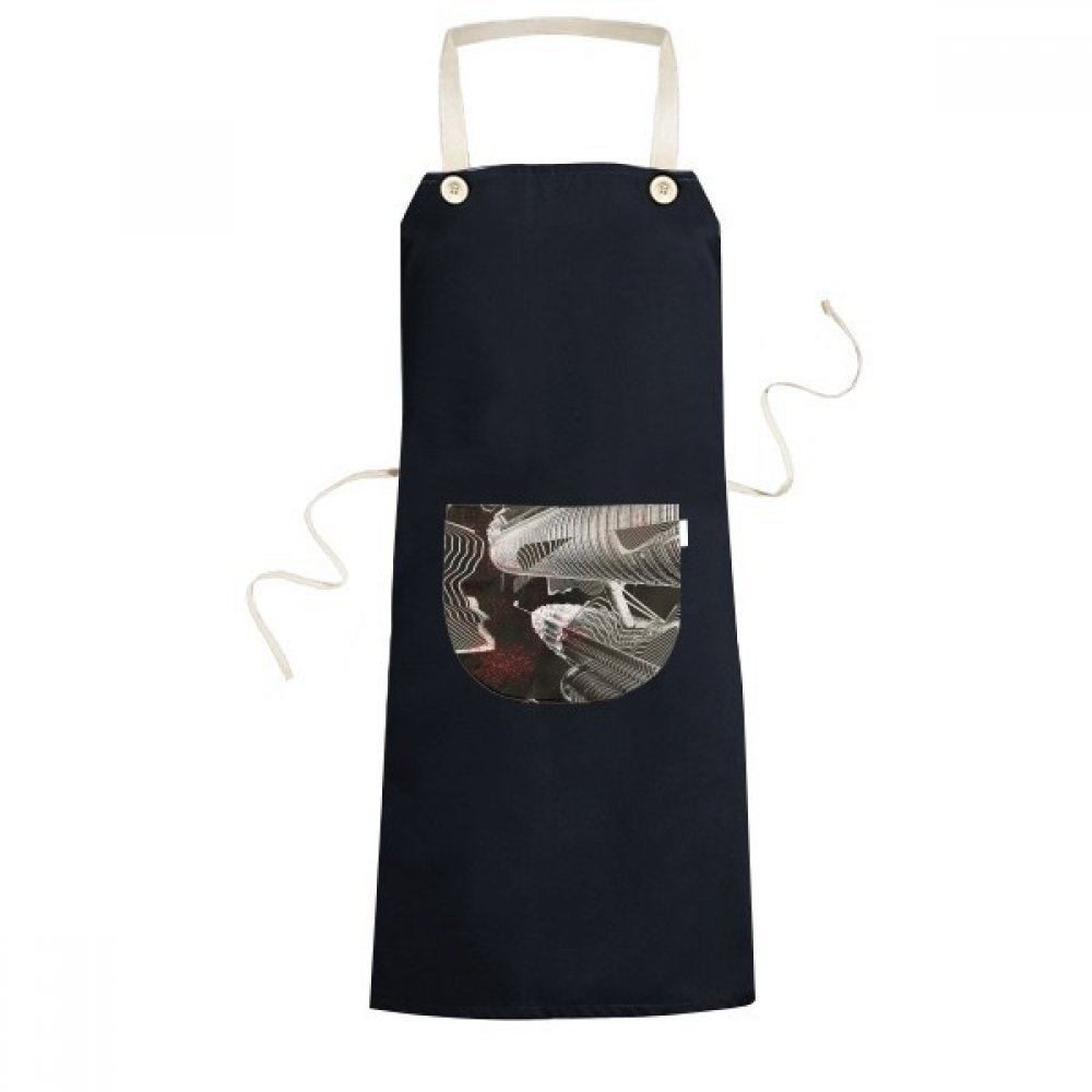 Tablier cuisine réglable cadeau chef original motif bâtiment ville urbaine noir