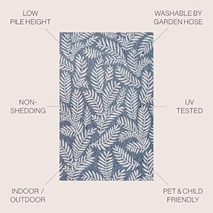 JONATHAN Y SMB119B-5 Nevis Palm Frond Indoor Outdoor Area-Rug Coastal Floral Easy-Cleaning Bedroom Kitchen Backyard Patio Non Shedding, 5 X 8, Navy/Ivory JONATHAN Y SMB119B 5 Nevis Palm Frond Indoor Outdoor Area Rug Coastal Floral Easy Cleaning Bedroom Kitchen Backyard Patio Non Shedding 5 X 8 NavyIvory