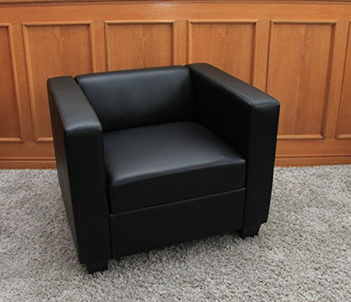 Mendler 3-2-1 Sofagarnitur Couchgarnitur Loungesofa Lille - Kunstleder, schwarz – Bild 7