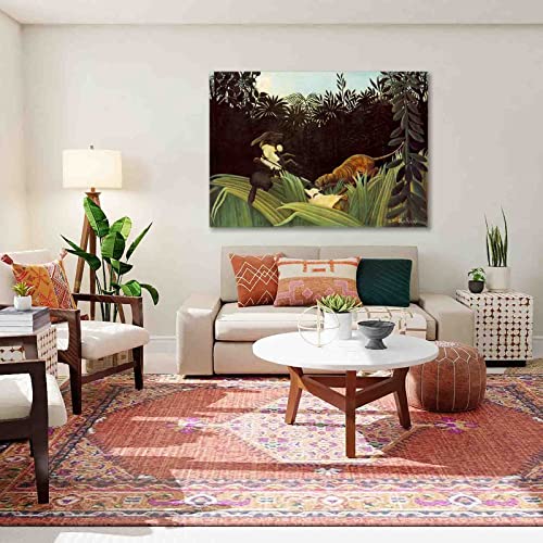 "Scout aangevallen door een tijger" door Henri Rousseau Schilderij Canvasafdrukken Voor Muur Foto's Thuis Woonkamer Decoratie Moderne Keuken Muurkunst voor Slaapkamer (70x100cm, niet ingelijst) - Image 3
