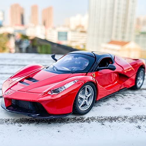 Image of 1 /32 Model Car for Ferrari Race and LaFerrari Toy Car Pull Back Alloy Diecast Model Vehicles Door Can Be Open for Boys Adults Girl Gift (red)