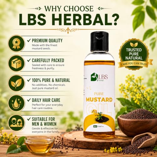 Image of Pure Mustard Oil 100% Extra Virgin Cold Pressed | Natural Carrier for Hair, Scalp & Skin Care | Deep Moisturizing Formula for Healthy Looking Hair & Daily Massage | 100ml (Pack of 2)
