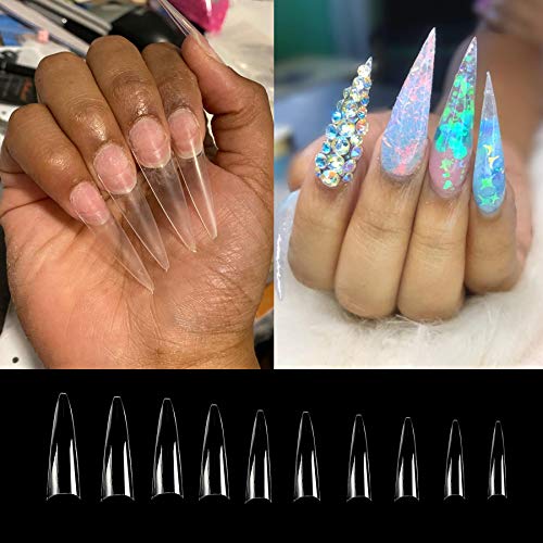 VIVID STELLA Stiletto Nägel Künstliche Fingernägel Set 500 Stück Fake Nägel Tipps für Mädchen Weihnachten – Bild 5