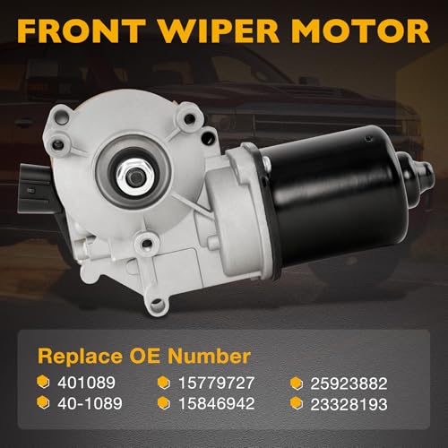 Image of Front Windshield Wiper Motor Compatible with 07-13 Chevrolet Avalanche, 14-18 Cheyenne, 07-18 Silverado 1500, 07-18 GMC Sierra 1500, 07-14 Cadillac Escalade Replacement 15779727, 15846942